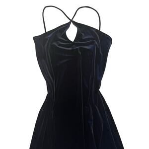 Parallel Dresses Black Velvet Halter Maxi Evening Gown Dress Size Large
